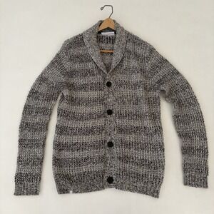 Anerkjendt Mens Sweater Large Cotton Wool Blend Cardigan Jumper Gray Ivy Preppy